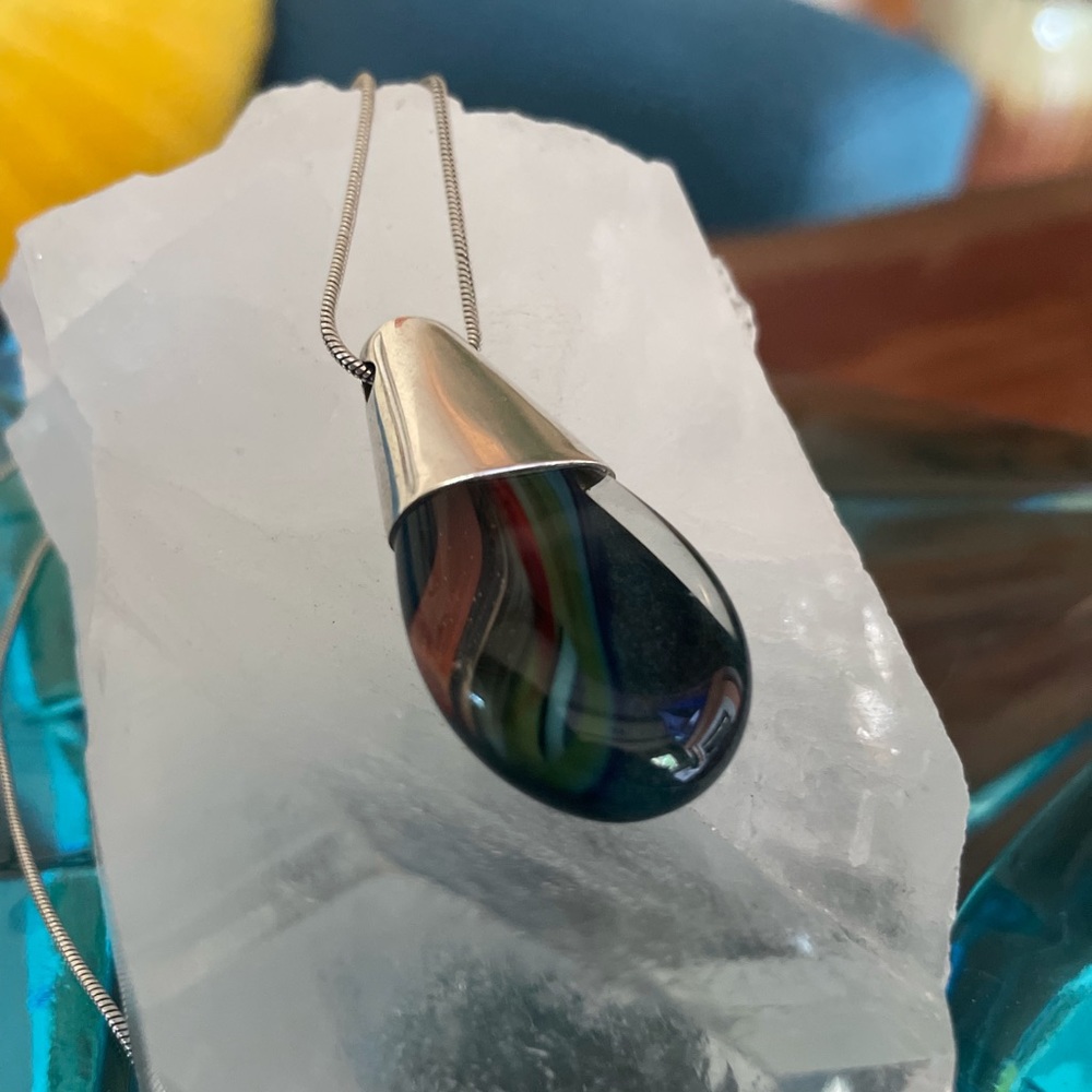 Blown glass & Sterling Silver Necklace